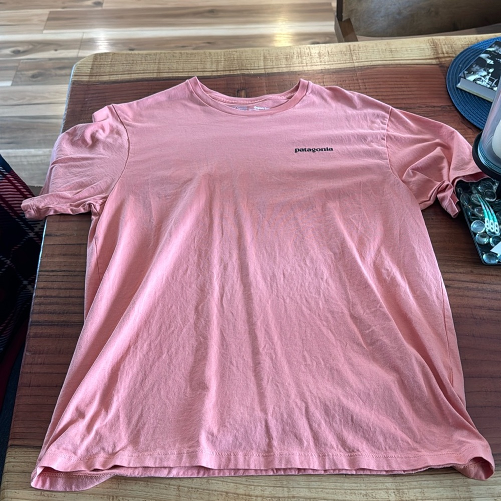 Pink/Salmon colored Patagonia T-Shirt. Lightly worn.